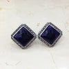 Luxury 12mm Big Natural Agate Jade Earrings For Women 925 Sterling Silver Stud Earrings Vintage Wedding Earrings Jewelry SE05
