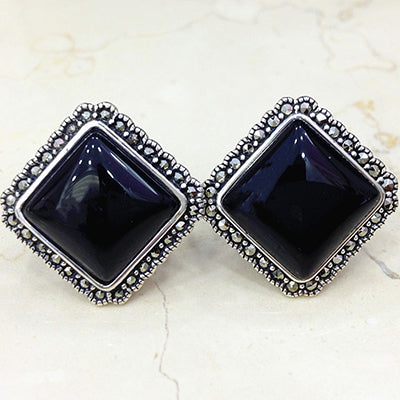 Luxury 12mm Big Natural Agate Jade Earrings For Women 925 Sterling Silver Stud Earrings Vintage Wedding Earrings Jewelry SE05