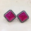 Luxury 12mm Big Natural Agate Jade Earrings For Women 925 Sterling Silver Stud Earrings Vintage Wedding Earrings Jewelry SE05