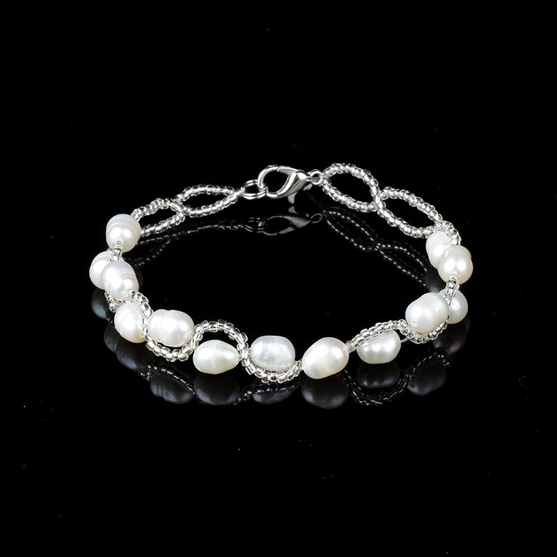 Luxury 2020 fashion Charm Bracelet Pearl Jewelry 100%Natural Pearl Crystal Balls Drop Water Pearl Bracelet For Women