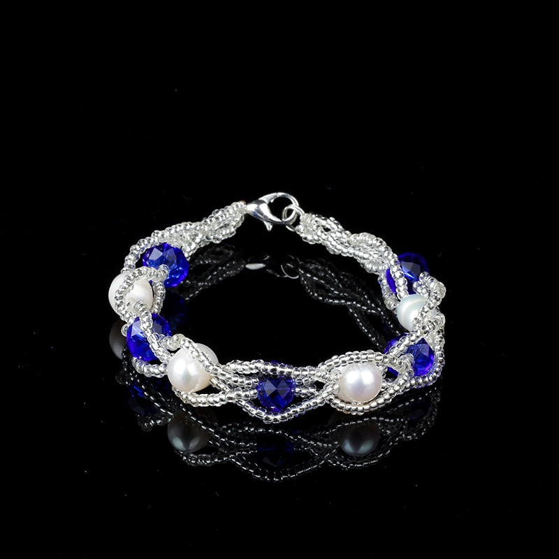 Luxury 2020 fashion Charm Bracelet Pearl Jewelry Natural Pearl Crystal Balls Drop Water Pearl Bracelet For Women