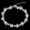 925 Stamp Bracelet  Austrian Crystal Cubes Chain Linked Fine Jewelry For Woman Gift Pulseira Christmas