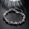 925 Stamp Bracelet  Austrian Crystal Cubes Chain Linked Fine Jewelry For Woman Gift Pulseira Christmas