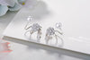 925 Stamp Silver Color Earrings Pearl zirconia snowflake Ear Stud Womens Quality Party Jewelry Gift Christmas
