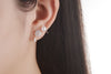 925 Stamp Silver Color Earrings Pearl zirconia snowflake Ear Stud Womens Quality Party Jewelry Gift Christmas