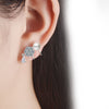 925 Stamp Silver Color Earrings Pearl zirconia snowflake Ear Stud Womens Quality Party Jewelry Gift Christmas