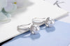 925 Stamp Silver Color Pearl EarringsSilver Ear Stud Womens  Party Jewelry Love Gift Christmas