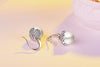 925 Stamp Silver Color Pearl EarringsSilver Ear Stud Womens  Party Jewelry Love Gift Christmas