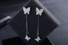 925 Stamp Silver Color Tassels Earrings Butterfly Ear Stud Womens  Party Jewelry Love Gift Christmas