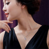 925 Stamped Silver purple crystal romantic heart pendant Necklace for Women party wedding Jewelry Holiday gifts