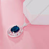 925 Stamped Silver romantic Blue Crystal Oval Pendant Necklace For Women party wedding accessories Jewelry gifts
