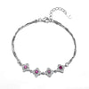 Luxury 925 Sterling Silver Bracelet Women Red Jade Flower Party Wedding Box Chain Link Bracelets Female Jewelry Gift W4 BA006