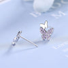 925 Sterling Silver Earrings delicacy butterfly Ear Stud Womens  Party Jewelry Love Gift