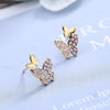925 Sterling Silver Earrings delicacy butterfly Ear Stud Womens  Party Jewelry Love Gift