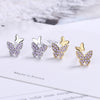 925 Sterling Silver Earrings delicacy butterfly Ear Stud Womens  Party Jewelry Love Gift