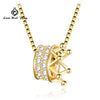 Luxury 925 Sterling Silver Pendant Necklace Queen's Crown Rose Gold Color AAA Cublic Zircon Jewelry Pendant Necklace Wholesale