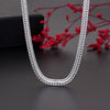 925 Sterling silver fine 6MM geometry chain bracelet neckalce jewelry set for women man Party wedding Accessories