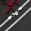 925 Sterling silver fine 6MM geometry chain bracelet neckalce jewelry set for women man Party wedding Accessories