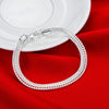 925 Sterling silver fine 6MM geometry chain bracelet neckalce jewelry set for women man Party wedding Accessories