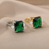 AAA Green Zircon Rings for Women Adjustable Stainless Steel Open Ring 2023 Trend Cubic Zirconia Wedding Aesthetic Jewerly