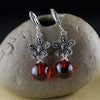 Luxury Big Gemstone Beads Trendy Punk Long Earrings Handmade Wedding Engagement Drop Earrings For Women Silver 925 Jewelry SE57