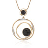 Big Round Pendant Crystal Necklace For Women Rose Gold Long Necklac Sweater Chain Statement Jewelry Gifts 2022 Fashion
