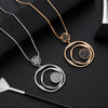 Big Round Pendant Crystal Necklace For Women Rose Gold Long Necklac Sweater Chain Statement Jewelry Gifts 2022 Fashion