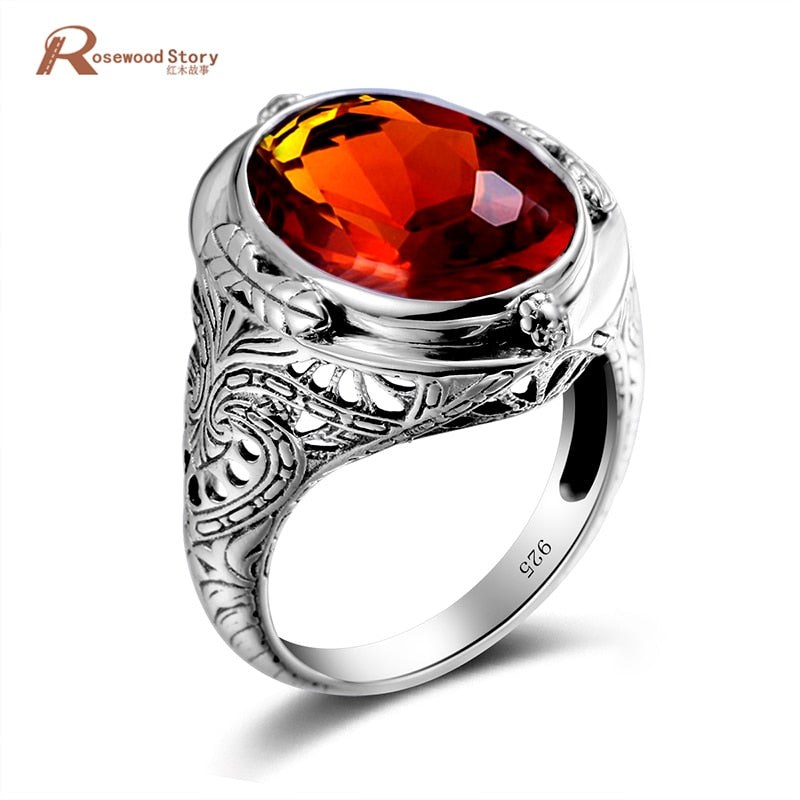 Luxury Birthstone Ring Brown Amber Vintage 925 Sterling Silver Victoria Wieck Wedding Rings For Women Fashion Tiffan Jewelry