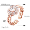 Bling Bling CZ Heart Rings for Women Gold Silvery Rose Gold Wedding Engagement Chain Rings Jewellery Party Gifts 2022