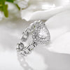 Bling Bling CZ Heart Rings for Women Gold Silvery Rose Gold Wedding Engagement Chain Rings Jewellery Party Gifts 2022
