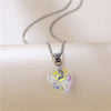 Bling Crystal Colorful Heart Pendant Necklace  Exquisite Stainless Steel Women Choker Wedding Bridal Jewelry