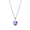 Bling Crystal Colorful Heart Pendant Necklace  Exquisite Stainless Steel Women Choker Wedding Bridal Jewelry