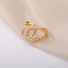 Bling Zircon Rings for Women Open Geometry Stainless Steel Zirconia Adjustable Ring Couple Wedding Jewerly bague femme