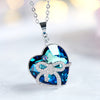 Luxury Blue Color Big Austrian Crystal Knot Heart Love Maxi Boho Necklaces&Pendants for Women Fashion Jewelry Gift zk40