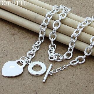 Luxury Brand 925 Sterling Silver Heart Charm Necklace Woman Man Necklace Fine Jewelry Necklace Wholesale