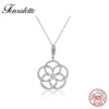 Luxury Brand 925 Sterling Silver Necklaces Women Jewelry Gift Rose Flower Camellia Necklaces Collares Mujer zk40