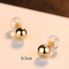 Luxury Brand Charm Authentic Pure 18k Yellow Gold 3-5mm Round Bead Stud Earrings For Women Daily Wear Earring Jewelry