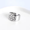 Brand Chunky Small Daisy Rings For Women Girls Elegant Design Hiphop Round Flower Ring Chrysanthemum Party Jewelry A934