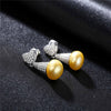 Luxury Brand Jewelry 925 Sterling Silver Earrings Natural Pearl AAAA Zircon Crystal Earrings Set Wedding Gifts