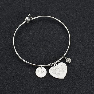 Luxury Brand New Note Anchor Wings Charm Bracelet & Bangle Life Style Stainless Steel Crystal Jewelry For Female Gift Bijoux