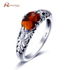 Luxury Brown Stone Amber Ring for Women Antique 925 Sterling Silver Ring Jewelry Valentines D Gift Engagement Couple Rings