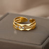 CZ Crystal Rings For Women Stainless Steel Engagement Finger Ring Wedding Band Couple Party Jewelry Gift anillos mujer