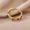 Colorful Cubic Zirconia Rings for Women Open Stainless Steel Crystal Couple Ring Romantic Wedding Jewelry Christmas Gifts