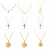 Copper Moon Star Eye Cross Pendant Necklaces for Ladies Friend Birthday Gift Multilayer Chain Necklace Colgante Collares