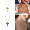 Copper Moon Star Eye Cross Pendant Necklaces for Ladies Friend Birthday Gift Multilayer Chain Necklace Colgante Collares