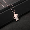 Crystal Boy Girl Kids Pendant Necklaces For Women Gold Silver Color Double Layer Chain Necklaces Jewellery 2022
