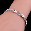 Luxury Crystal Bracelets For Women Silver Plated Rhinestone Charm Bracelets & Bangles Femme Bridal Wedding Jewelry Birthd Gift