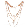 Crystal Choker Necklace Women Multi-layer Cross Necklaces Full Rhinestone Femme Choker Necklaces Ladies Female Necklace