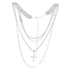 Crystal Choker Necklace Women Multi-layer Cross Necklaces Full Rhinestone Femme Choker Necklaces Ladies Female Necklace
