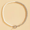 Crystal Glass Bead Chain Choker Necklace For Women Flower Lariat Lock Collar Imitation Pearl Party Jewerly Charm Bijoux